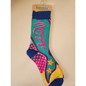 Mermazing Women's Crew Socks Size 5-10 Fabdaz Colorful Fantasy Mermaid Fashion